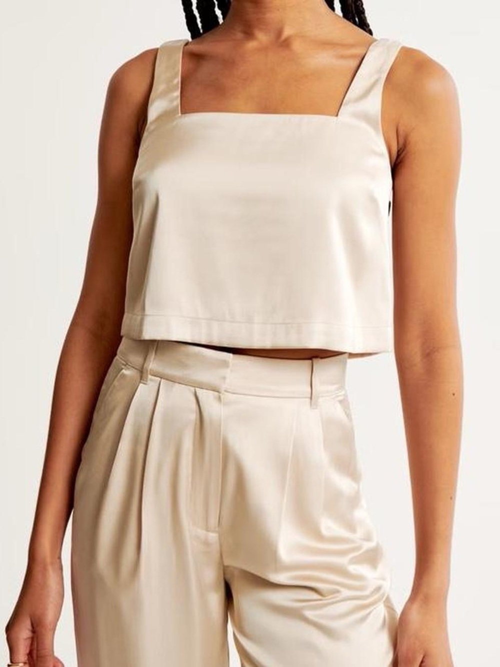 Abercrombie & Fitch Satin Cropped Tank